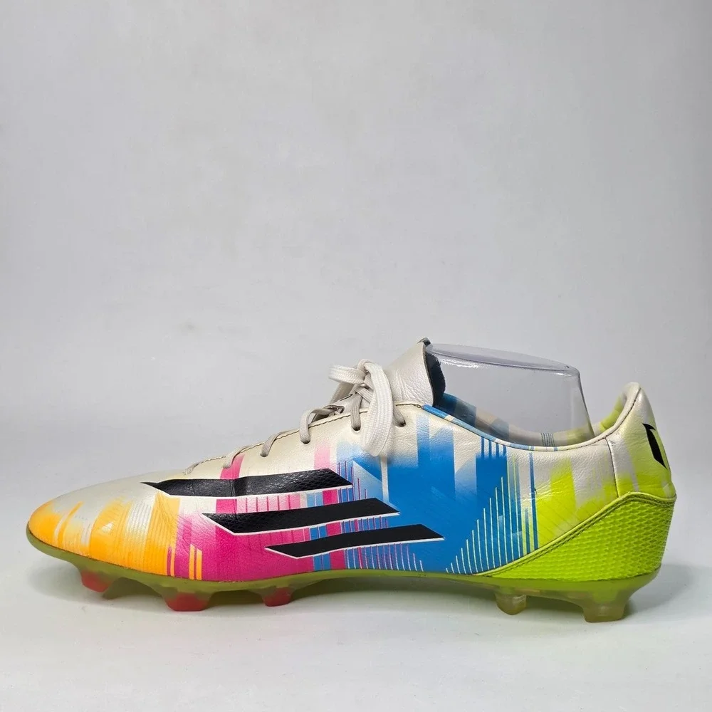 Adidas F50 Adizero Messi FG Soccer Cleats Men's Size 11 Boots White Multi F32729
